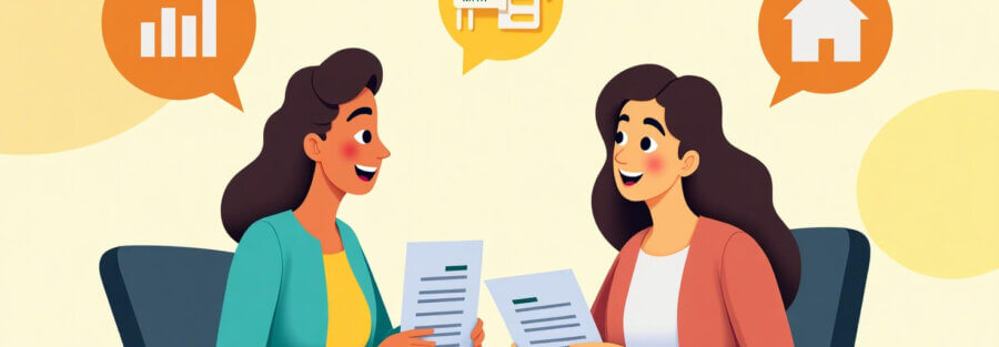 Ilustración de agente explicando la verdad detrás de los mitos de seguros