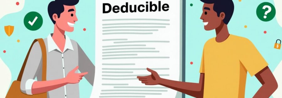 Ilustración de agente explicando qué es un deducible en tu seguro