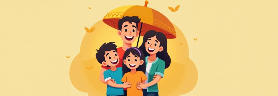 Familia protegida bajo un seguro de vida en México.