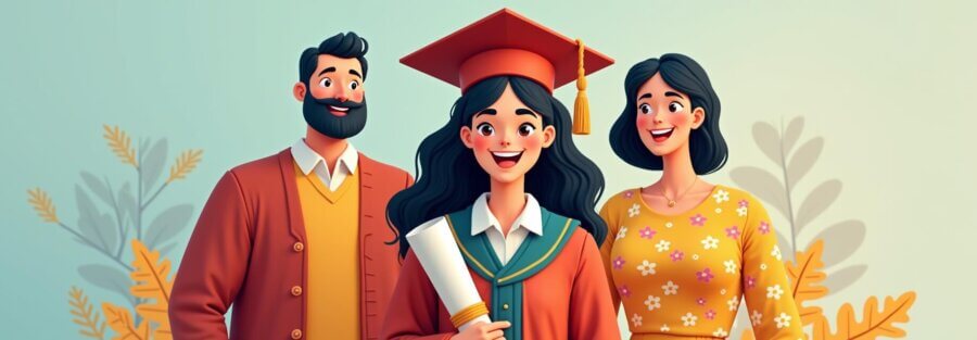 Estudiante mexicano con toga y diploma gracias a un seguro educacional.