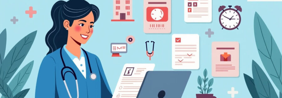 Persona comparando planes de seguro de gastos médicos mayores en México desde su computadora portátil.